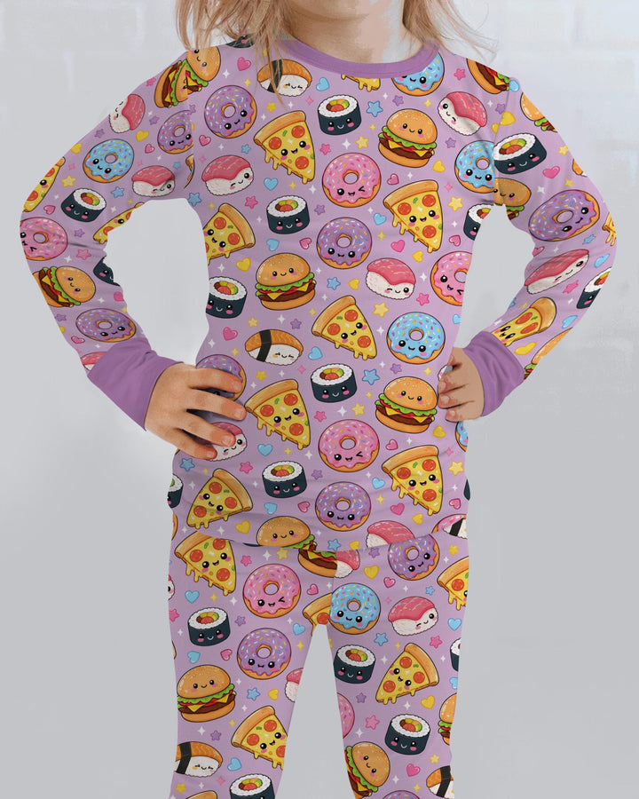 Conjunto de pijama de dos piezas de bambú con mangas largas, plantilla PERSONALIZADA