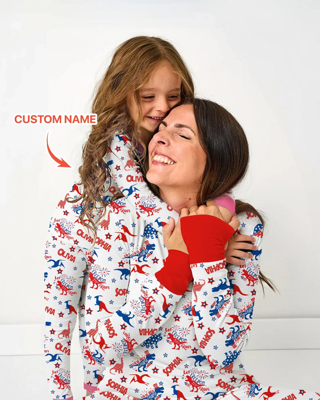 Custom Name Patriotic Dinosaur Bamboo Two Piece Short Sleeve Shorts Pajama Set