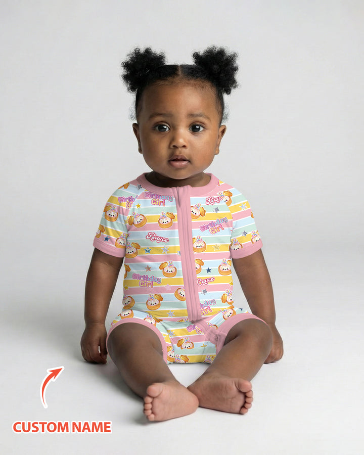 Custom Dumpling Birthday Girl  Bamboo Shorty Zippy