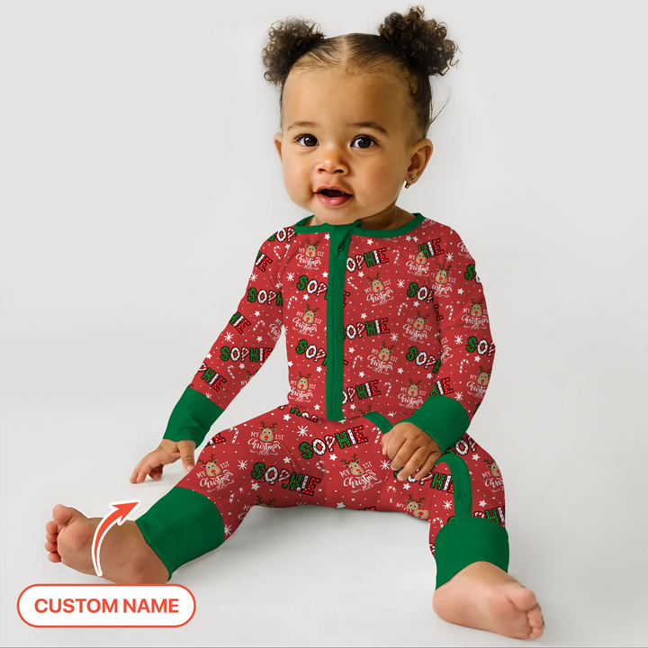 Custom Name "My First Christmas 2025" Convertible Zippy