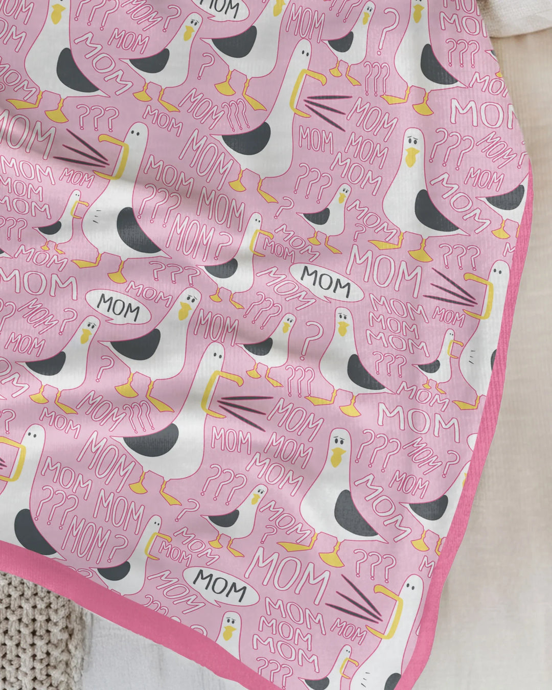 Funny Seagull MOM Bamboo Blanket