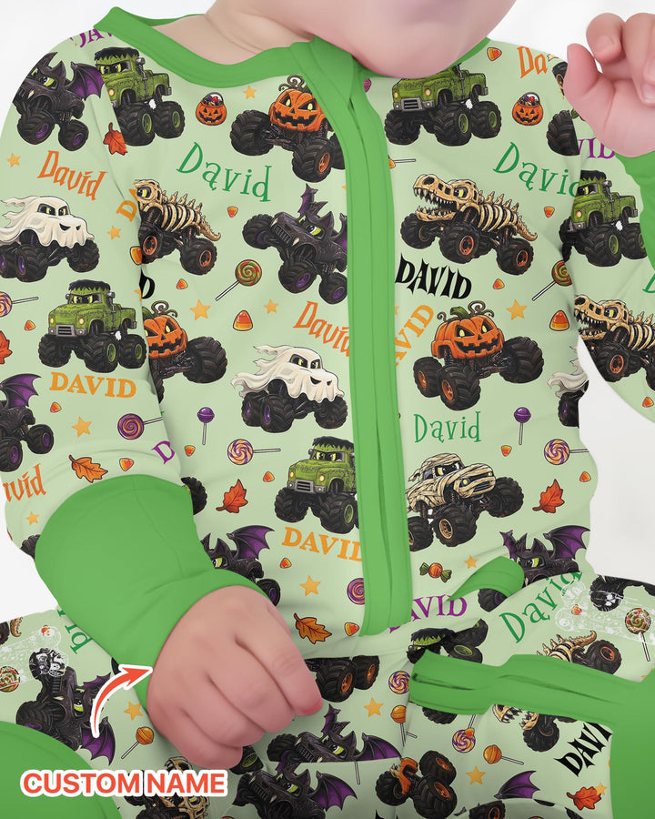 Spooky Monster Truck Custom Name Bamboo Convertible Zippy