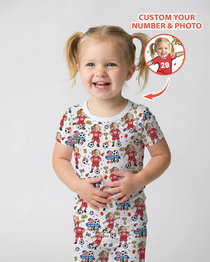 Conjunto de pijama de dos piezas de bambú de manga corta, plantilla personalizada