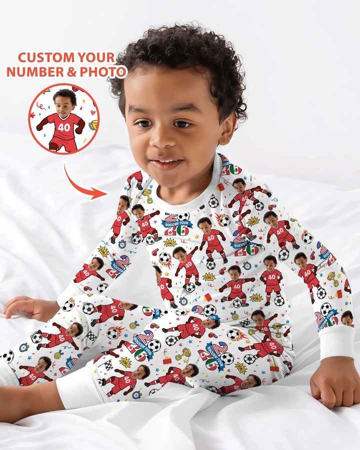 Conjunto de pijama de dos piezas de bambú con mangas largas, plantilla PERSONALIZADA