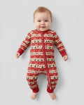 Vintage Reindeer Christmas Stripes Bamboo Convertible Zippy