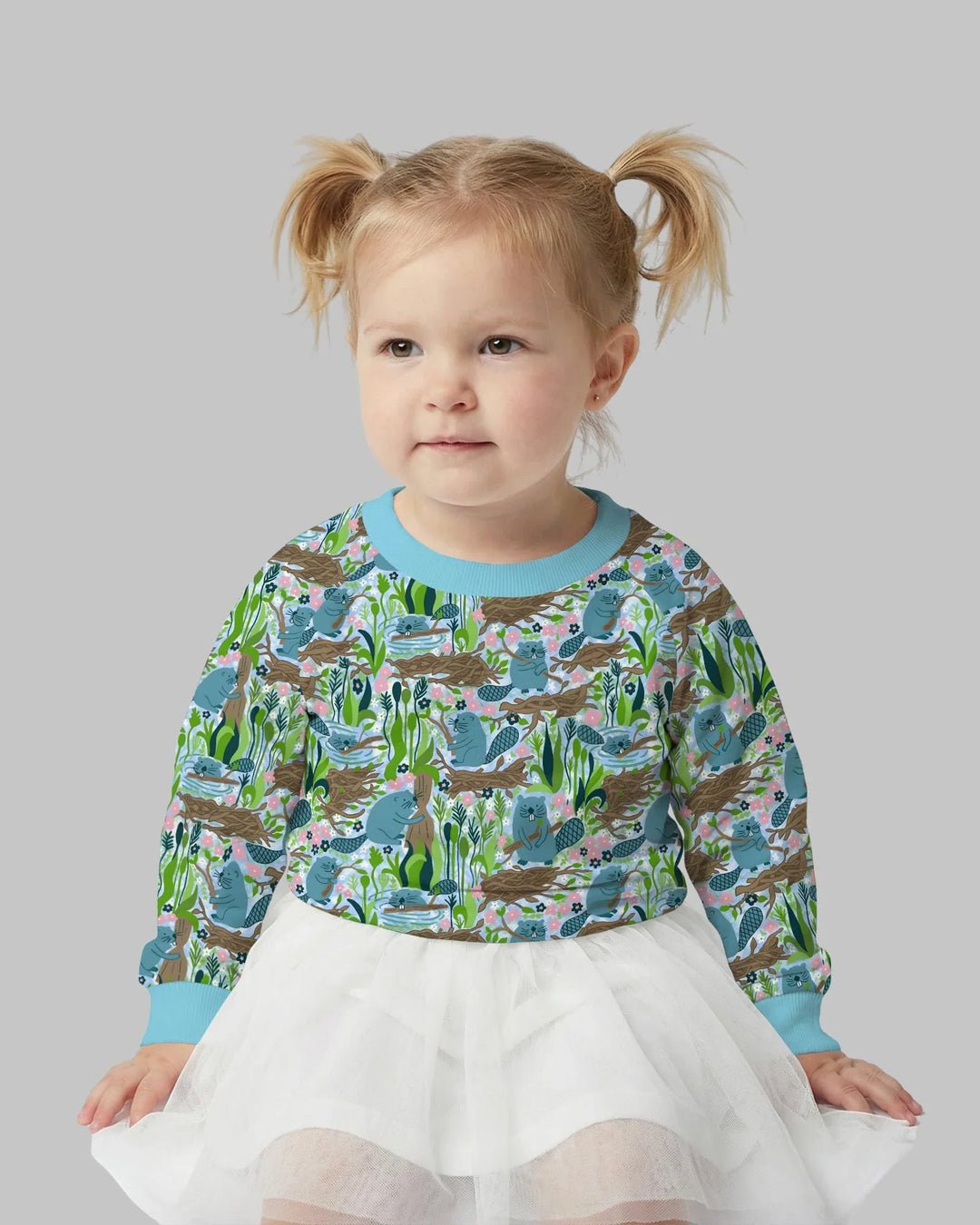 Sudadera con cuello redondo de bambú Little Dam Builders