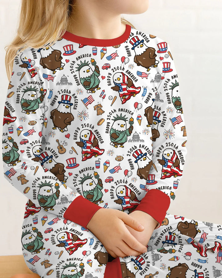 Zweiteiliges Langarm-Pyjama-Set mit Sommerfrüchten