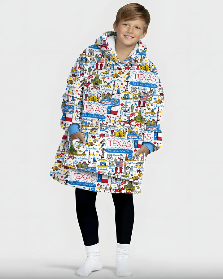 Sudadera con capucha y manta de bambú Lone Star State