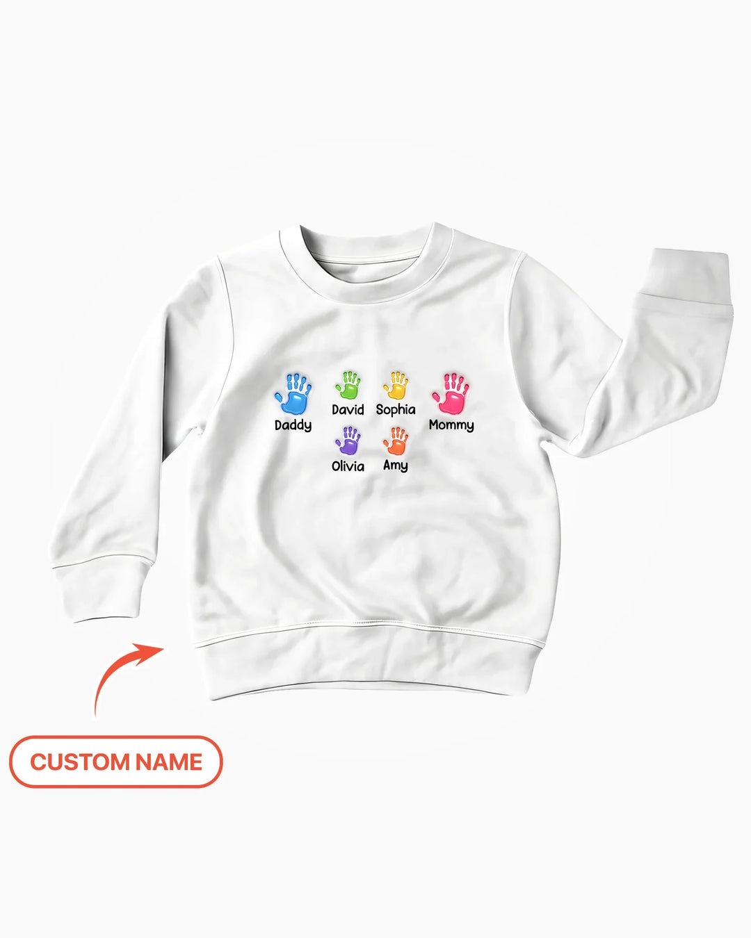 Erster Muttertag – Handabdrücke Bambus Rundhals-Sweatshirt