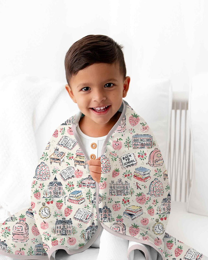 Coquette Strawberry School Days Bamboo Blanket