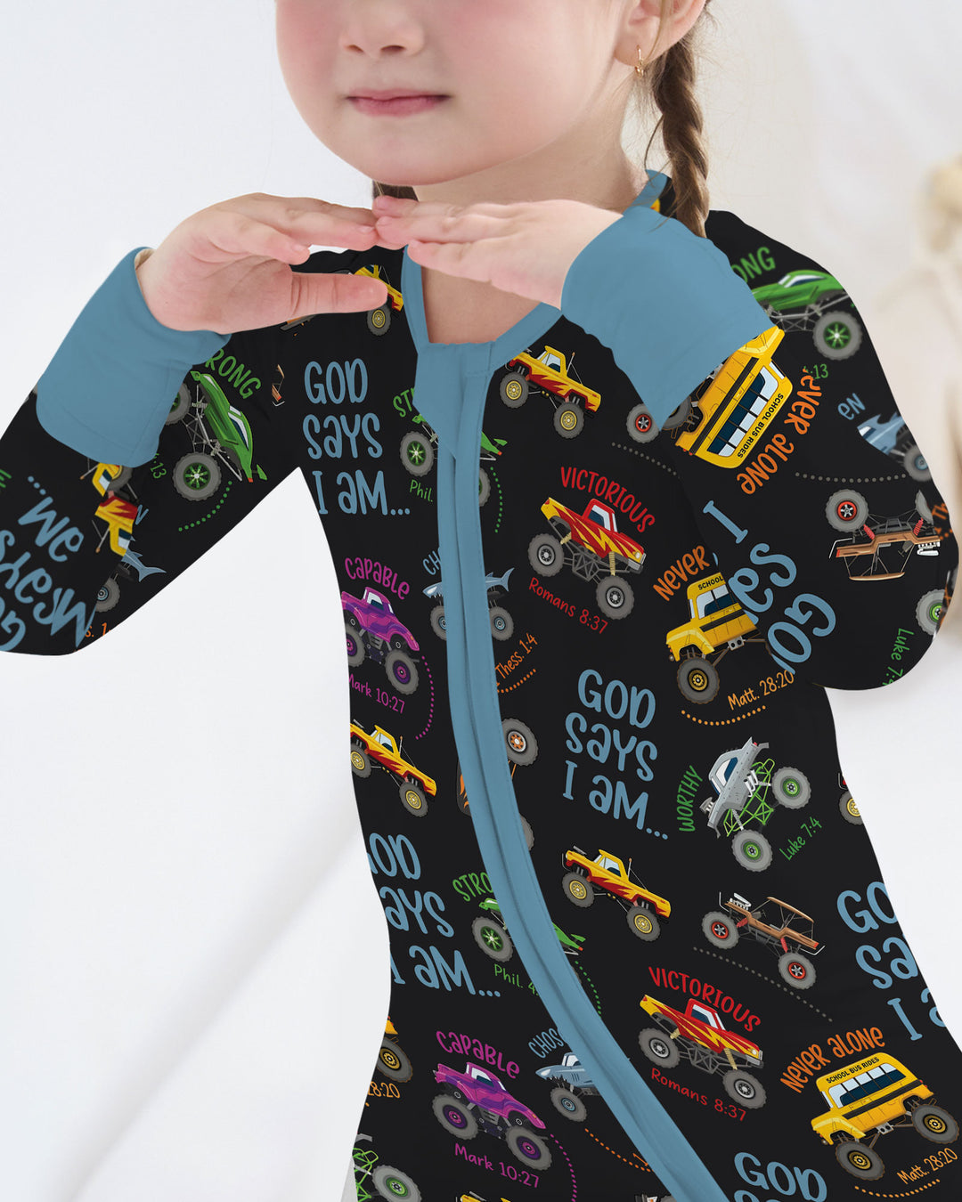 God Says I Am Monster Truck Bamboo Convertible Zippy