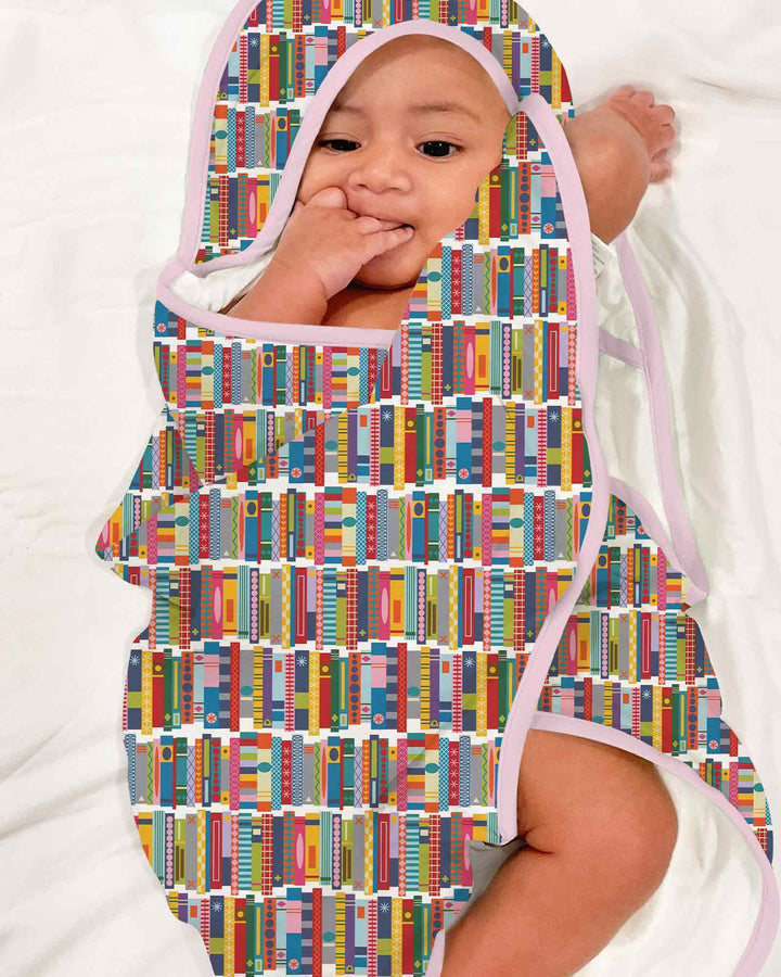Rainbow Bookshelf Hooded Bamboo Towel Set