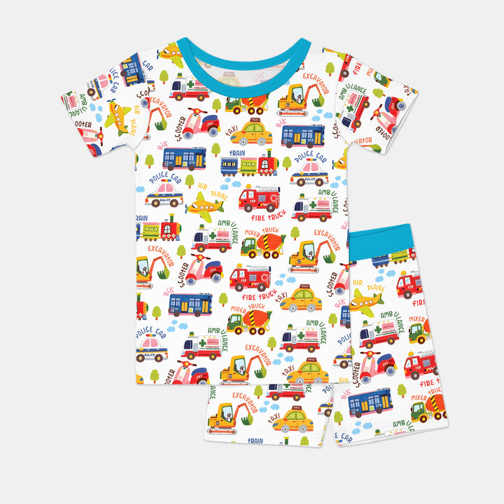 Beep Beep Adventure Two Piece Short Sleeve Shorts Pajama Set