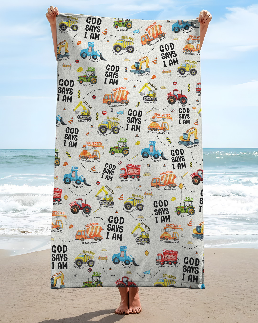 God Says I Am Boy Bamboo Beach Towel