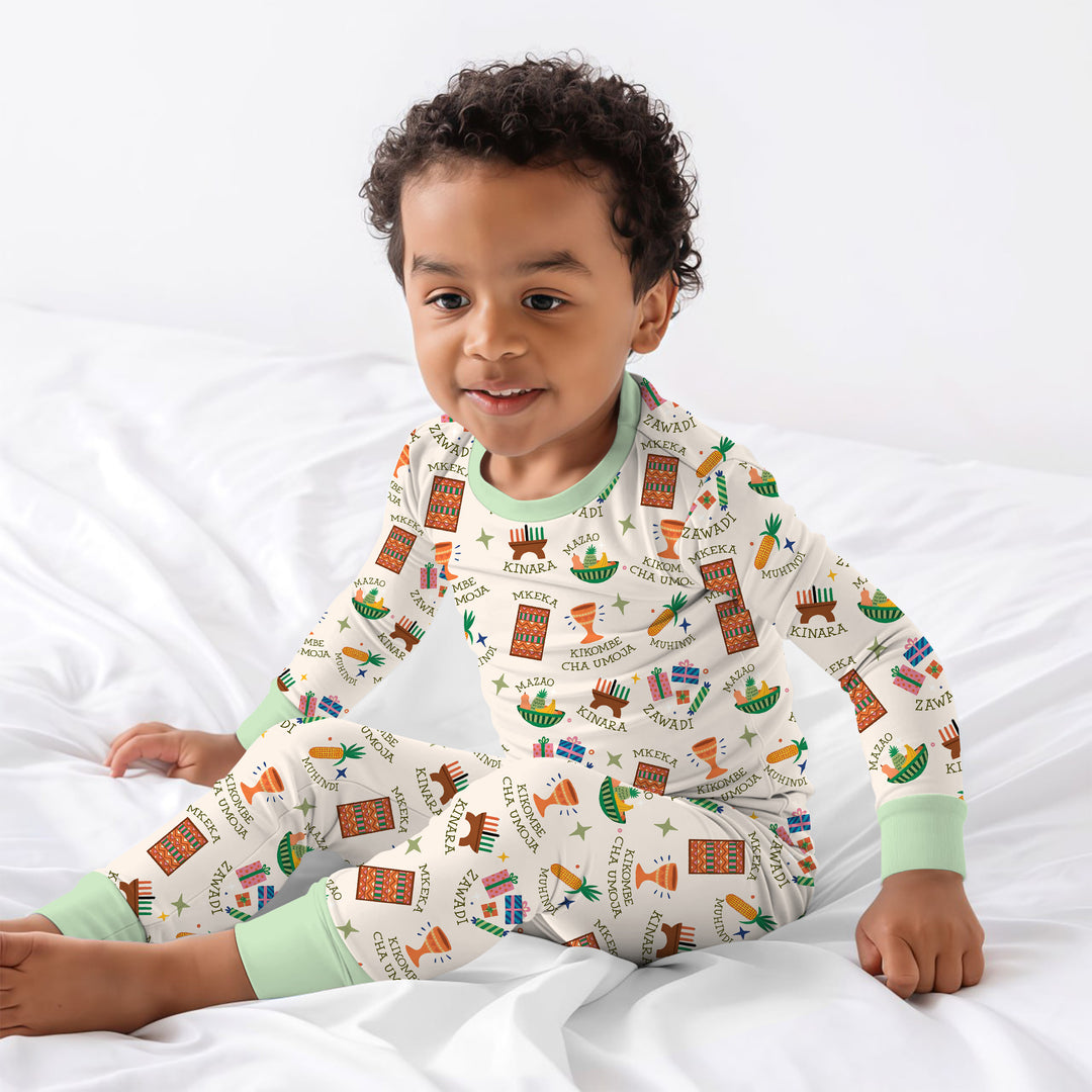 Kwanzaa Spirit Two Piece Long Sleeve Pajama Set