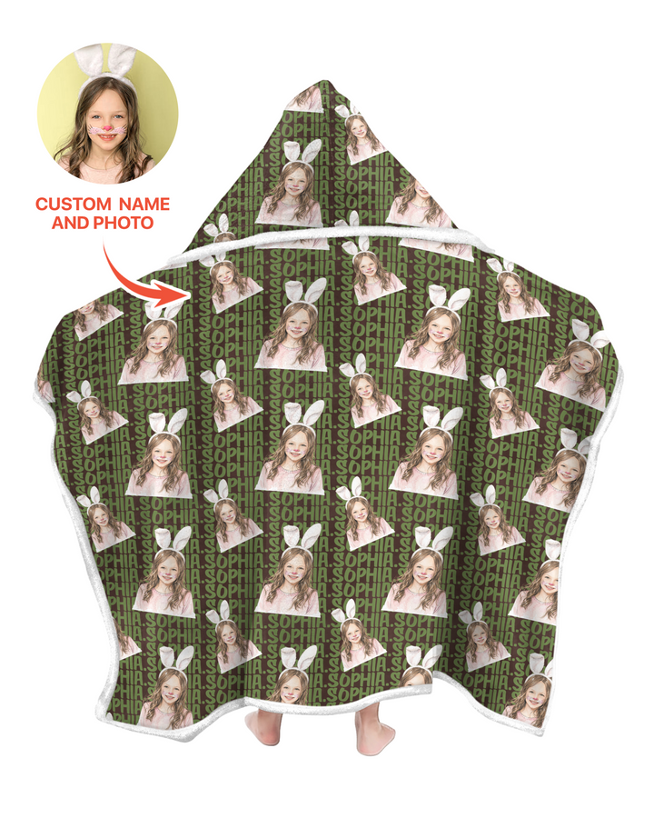 Colorful Kids Name Bamboo Blanket Hoodie
