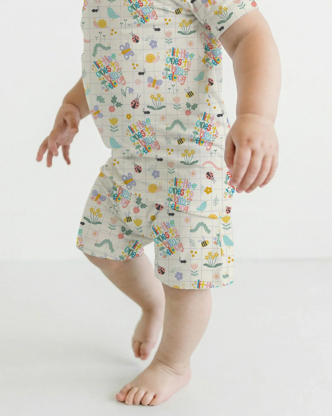 Little Ones To Him Belong Bamboo Two Piece Short Sleeve Shorts Pajama Set