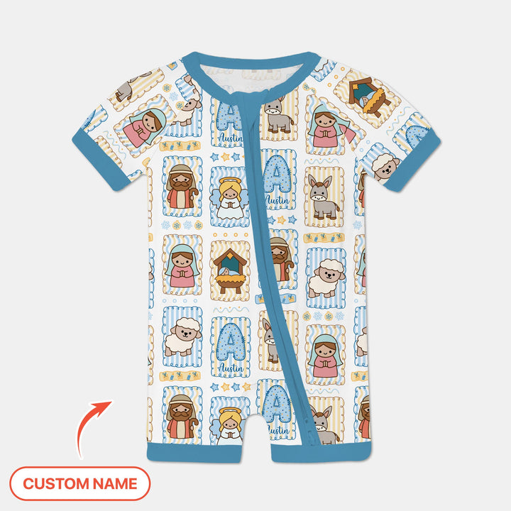 Custom Name Christmas Nativity Shorty Zippy