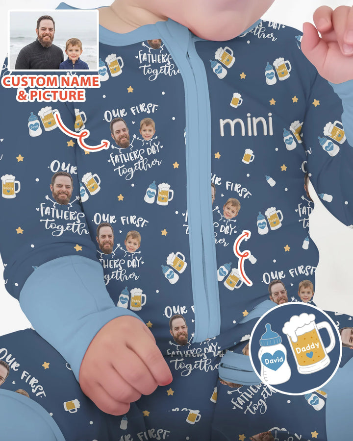 Personalized Embroidered Our First Father's Day Bamboo Convertible Zippy
