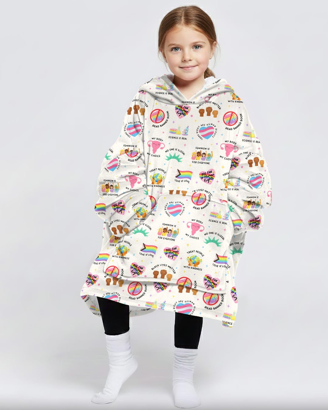 Big Fan Of Human Rights Family Matching Wearable Blanket Hoodie