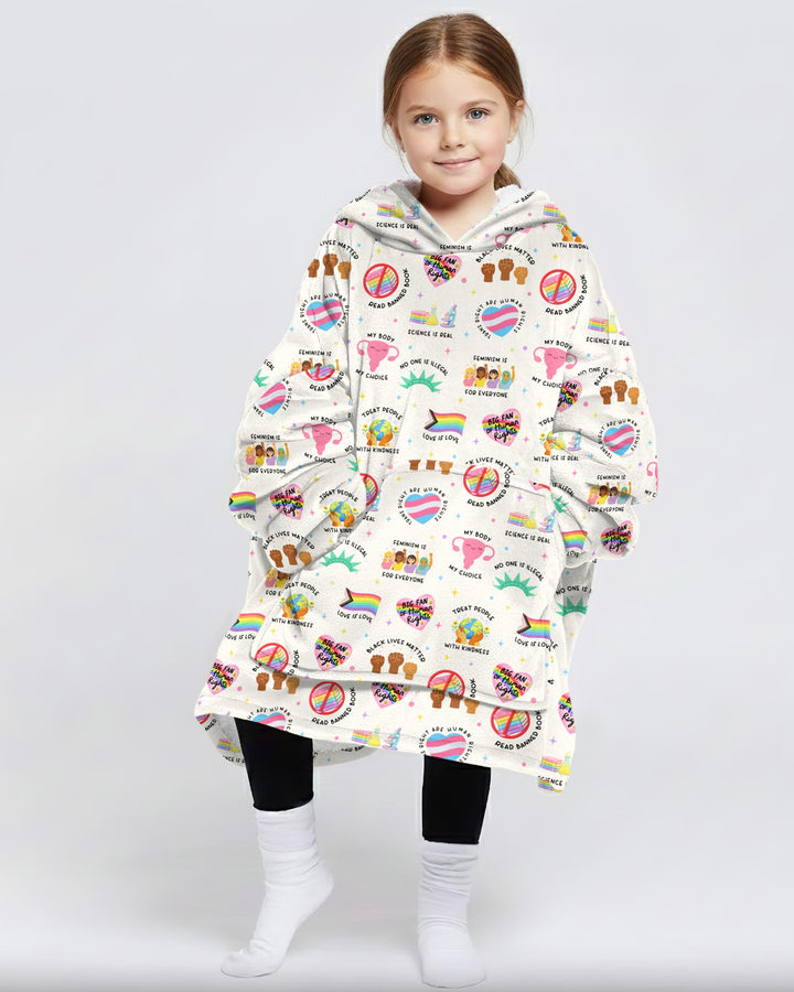 Big Fan Of Human Rights Family Matching Wearable Blanket Hoodie