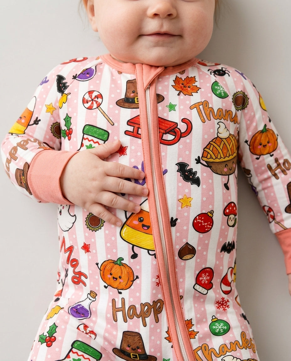 Happy Hallothanksmas Bamboo Convertible Zippy