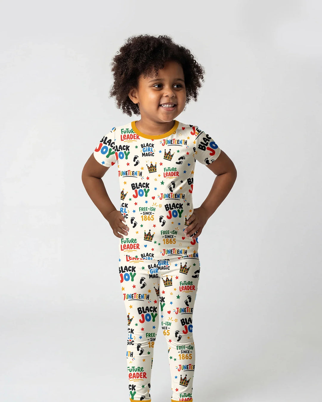 Juneteenth Black Girl Magic Bamboo Two Piece Short Sleeve Pajama Set