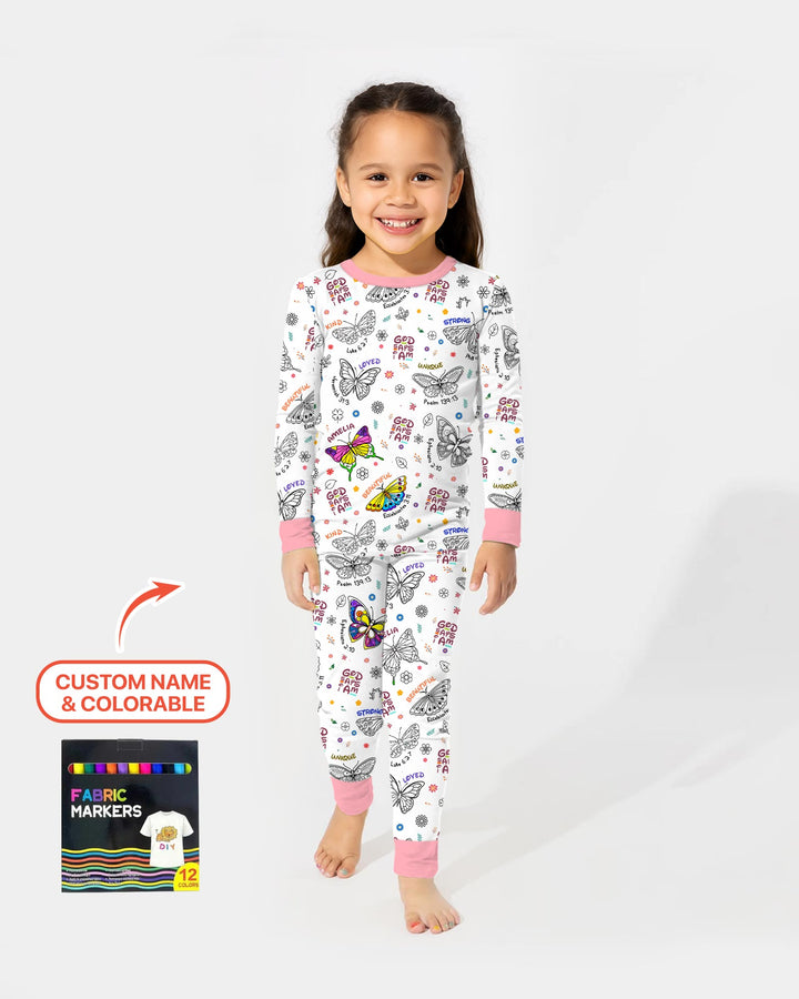 Zweiteiliges Langarm-Pyjama-Set mit Sommerfrüchten