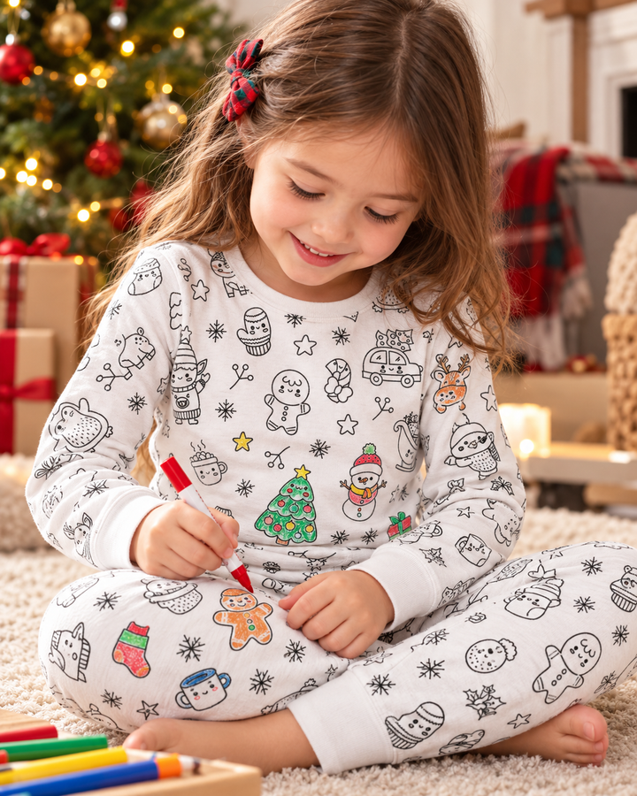 Christmas Colorable Bamboo Two Piece Pajama Set