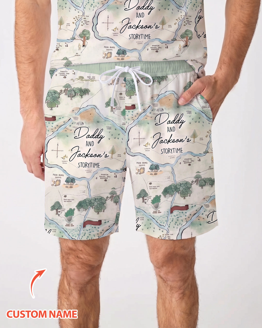 Mommy Daddy And Me Bedtime Story Family Matching Bamboo Men Short Sleeve Short Pajama Set