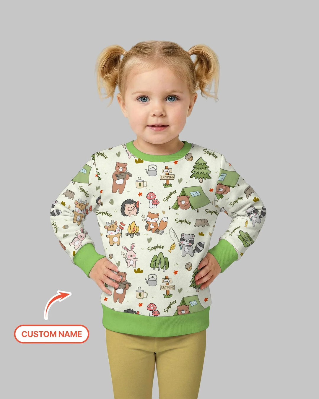Custom Name Little Camp Buddies Bamboo Crewneck Sweatshirt