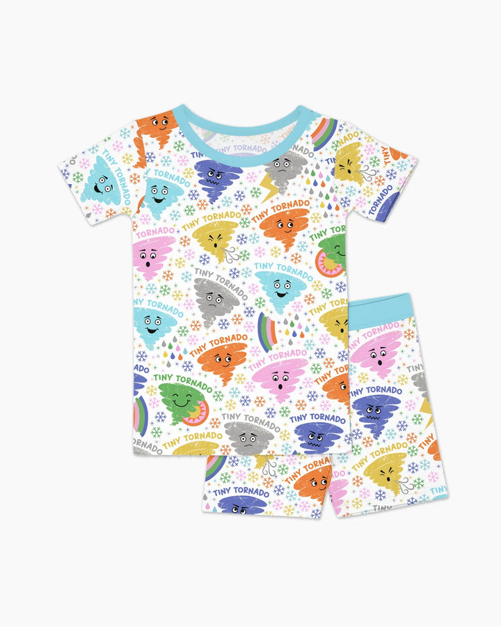 Tornado Family Matching Bamboo Two Piece Short Sleeve Shorts Pajama Set