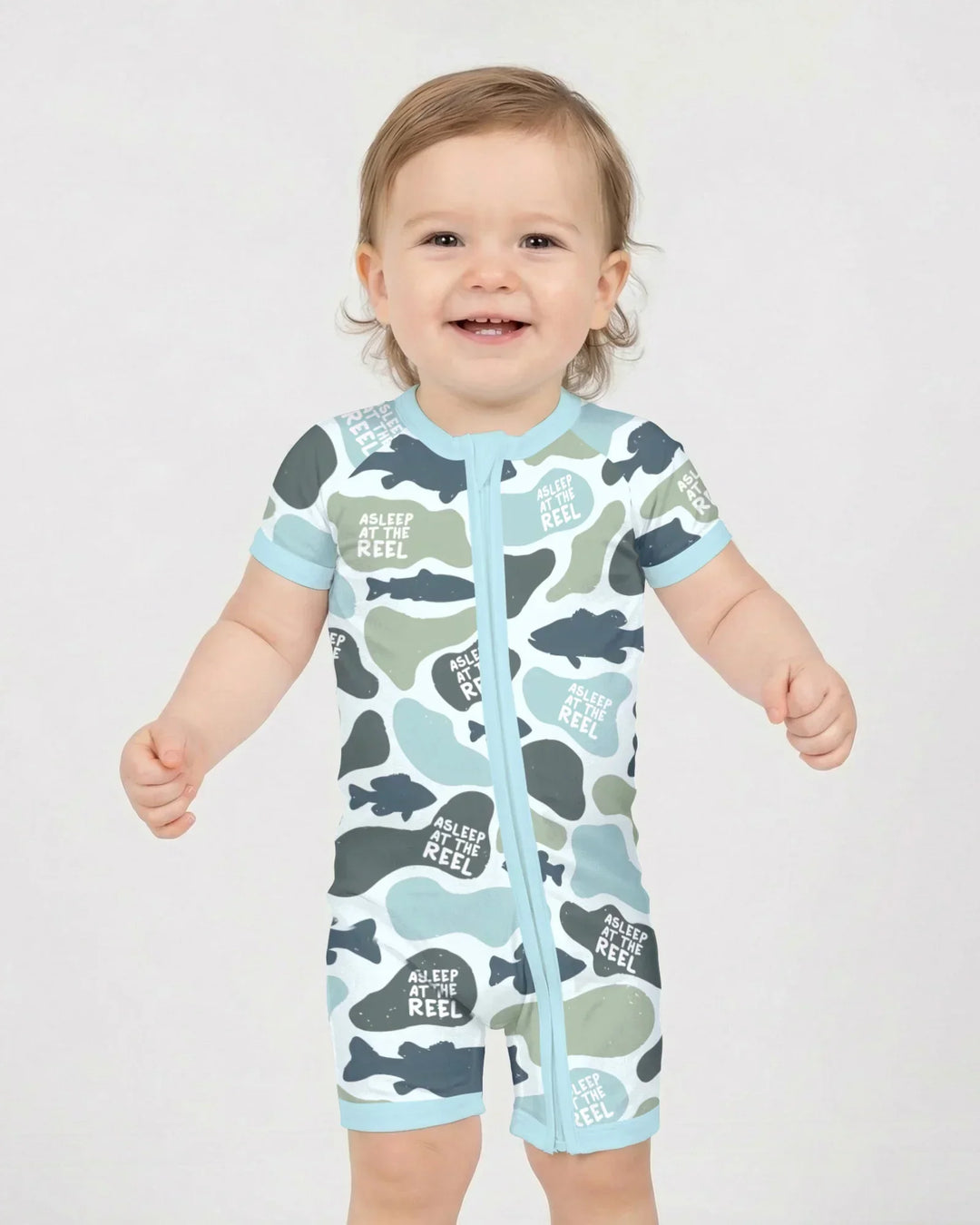 Asleep At The Reel Matching Daddy & Me Shorty Zippy