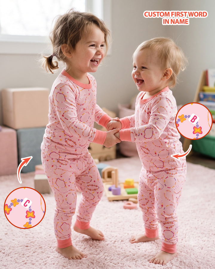 Conjunto de pijama de dos piezas de bambú con mangas largas, plantilla PERSONALIZADA
