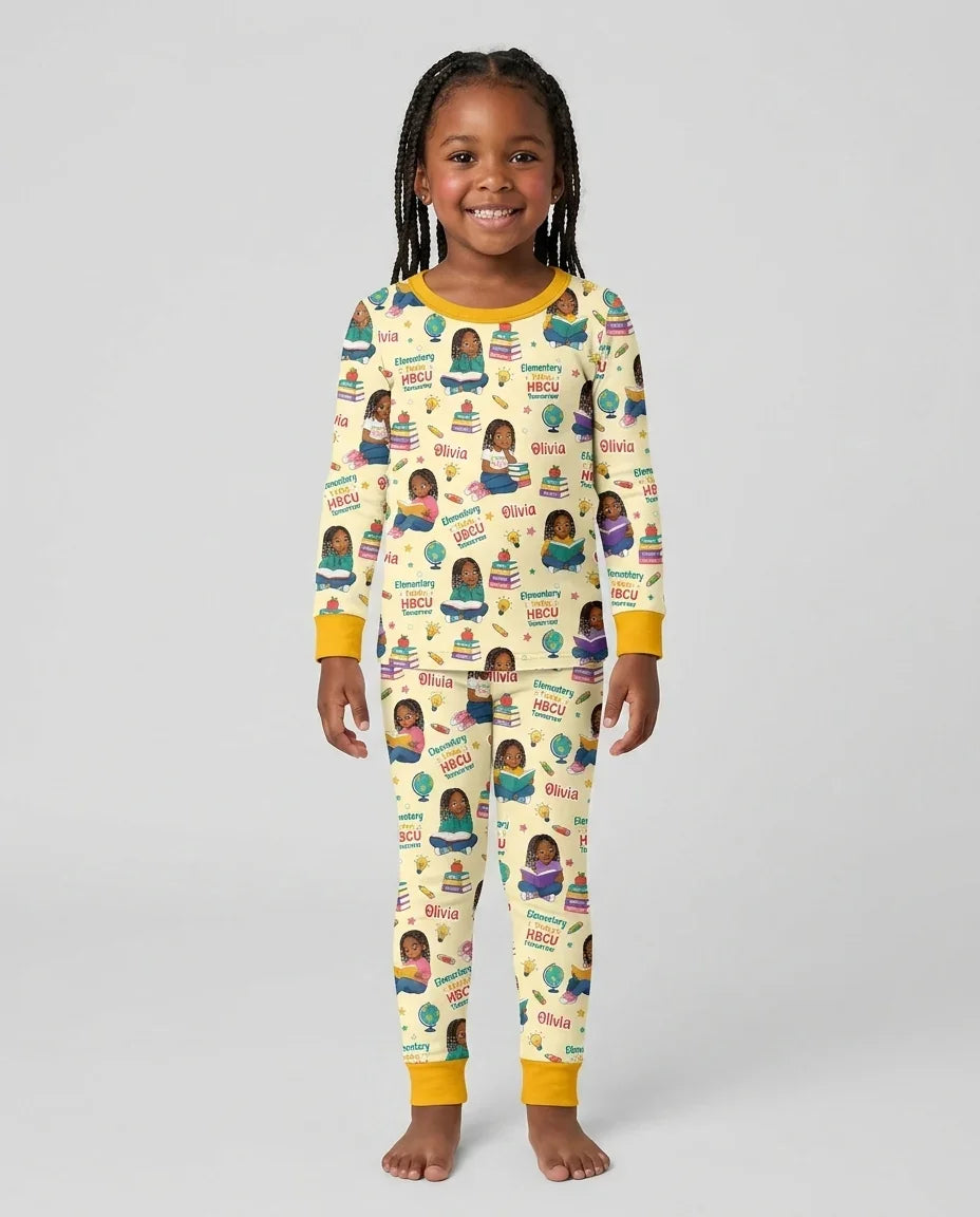 Zweiteiliges Langarm-Pyjama-Set mit Sommerfrüchten