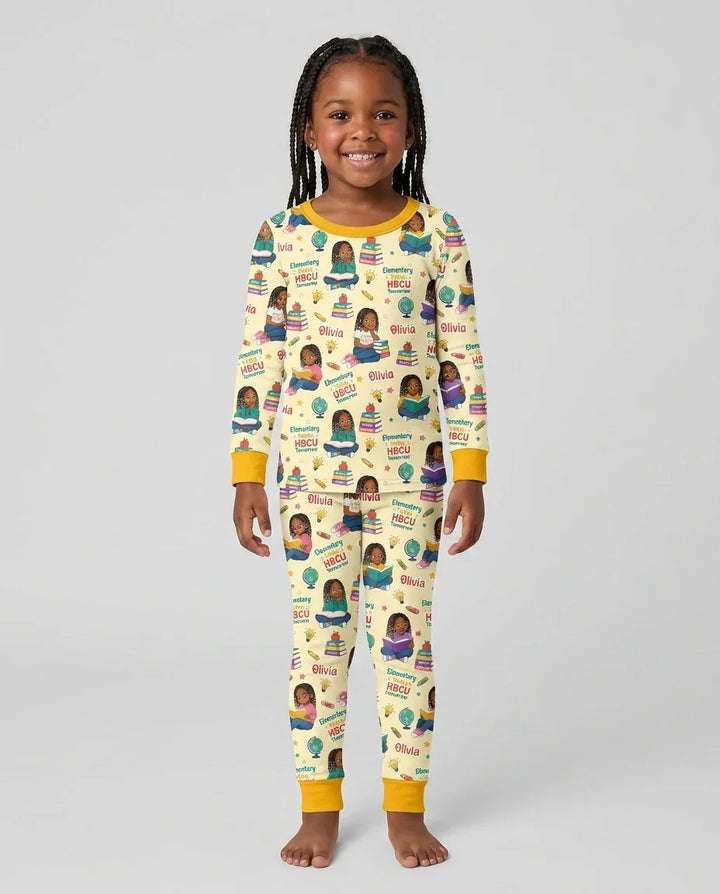 Zweiteiliges Langarm-Pyjama-Set mit Sommerfrüchten