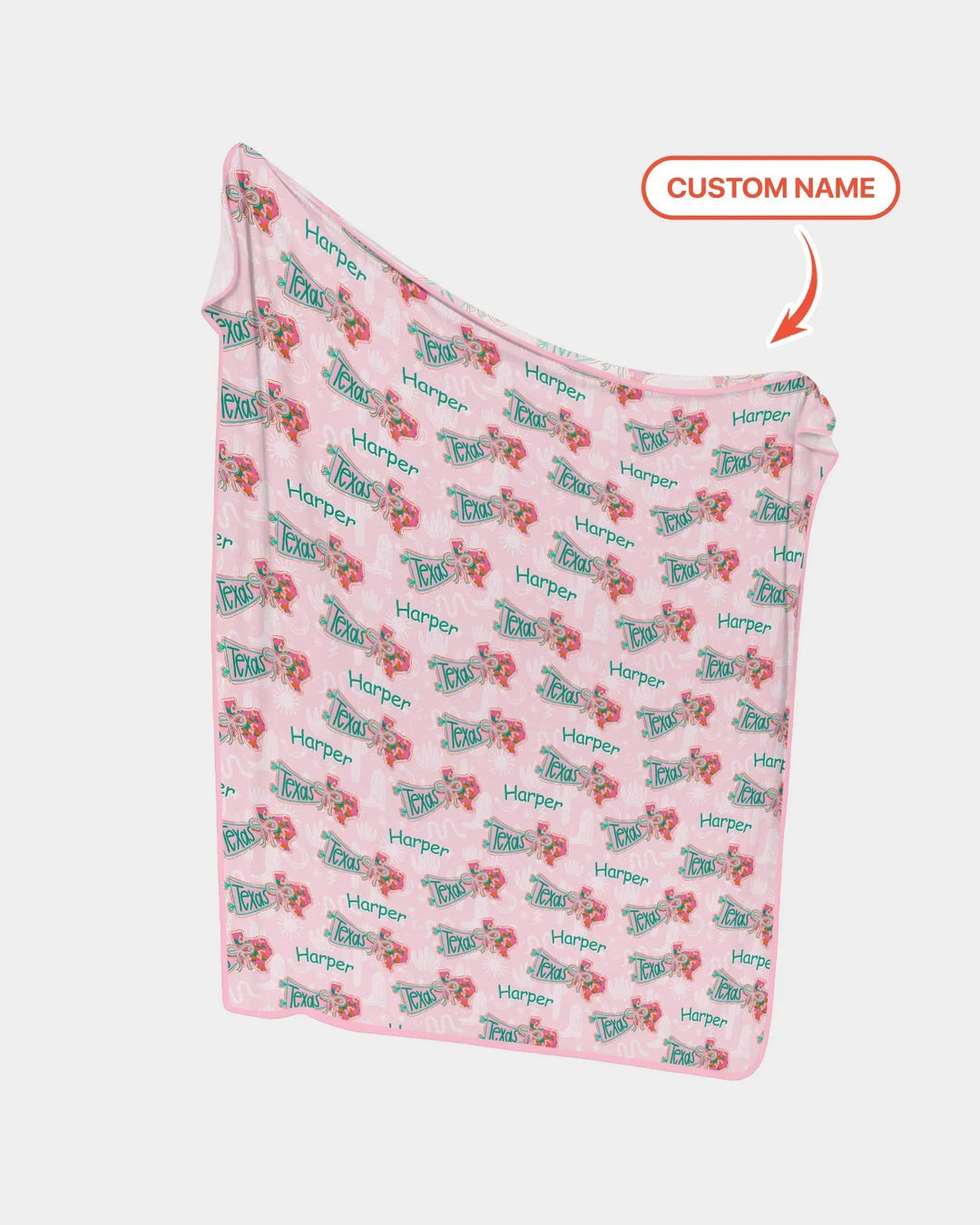 Custom Name Preppy Texas Charm Bamboo Blanket