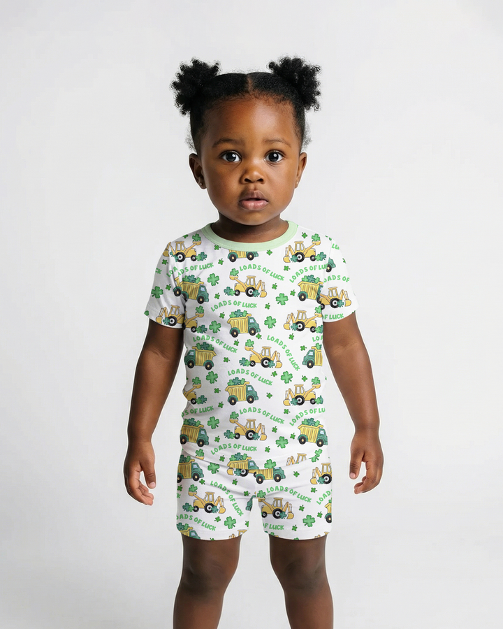 Loads Of Luck Two Piece Short Sleeve Shorts Pajama Set