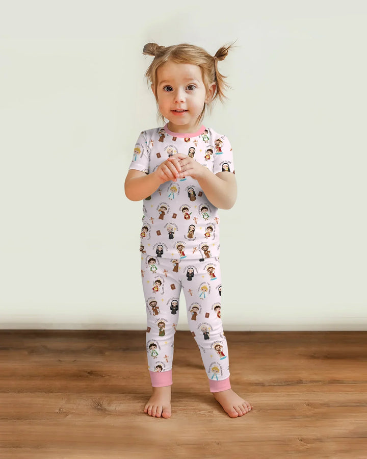 Saints in the Clouds Two Piece Short Sleeve Pajama Set