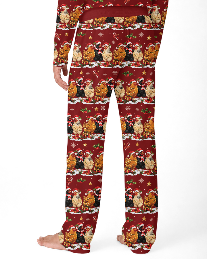 Farm Chicken Christmas Bamboo Men's Pajama Set