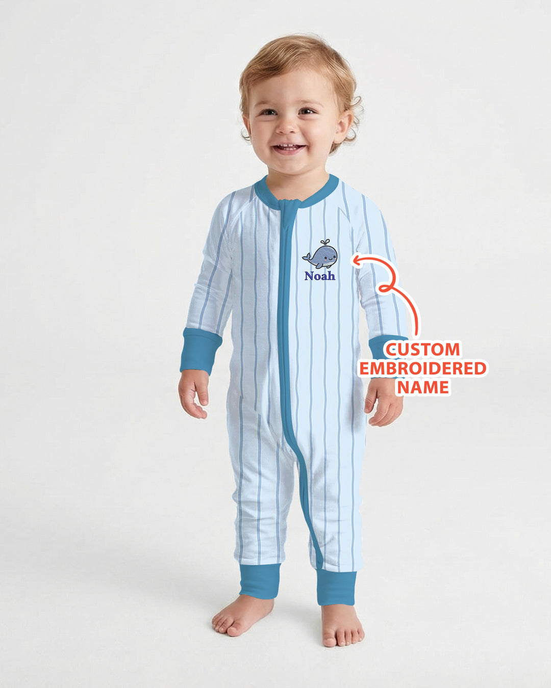 Custom Embroidered Name Marine Life Bamboo Convertible Zippy