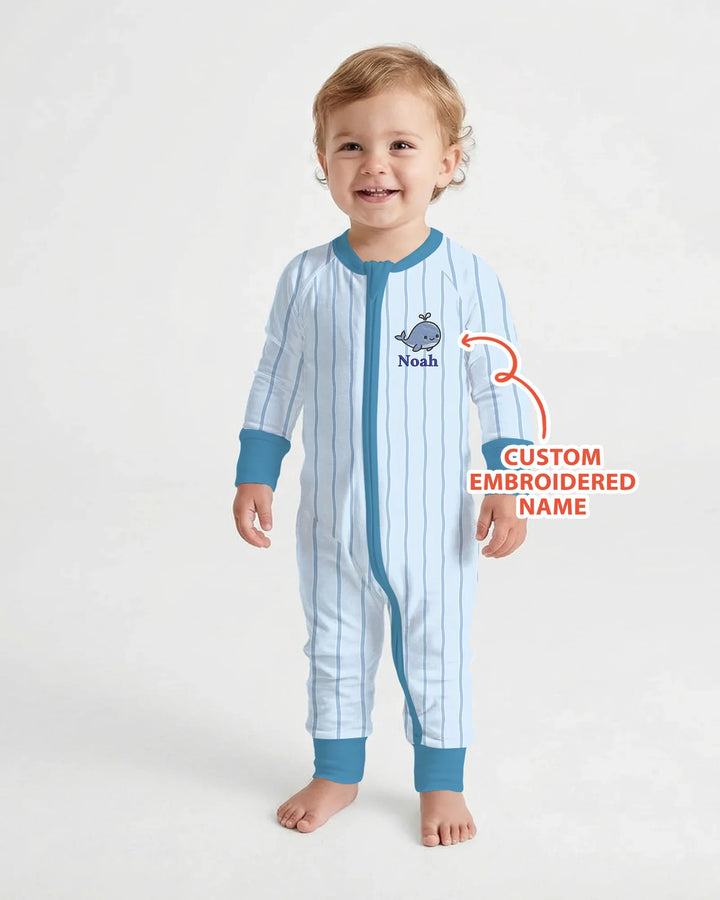Custom Embroidered Name Marine Life Bamboo Convertible Zippy