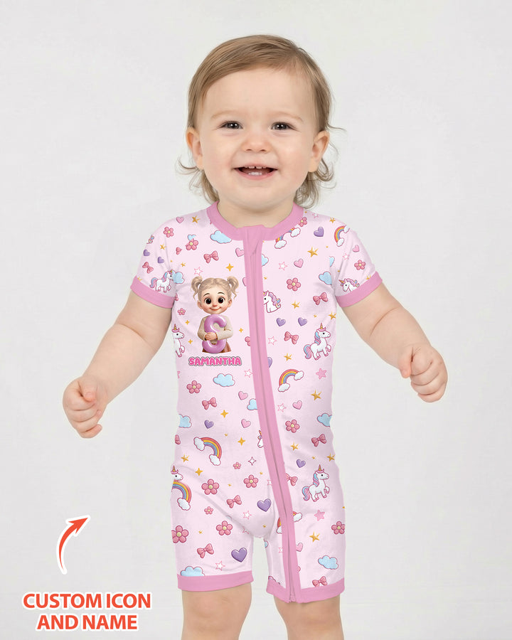 Little Star Initial Bamboo Shorty Zippy
