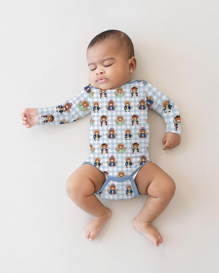 Patriotic 4th of July Highland Cow Bamboo Bodysuit