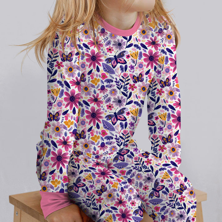 Moody Floral Two Piece Long Sleeve Pajama Set