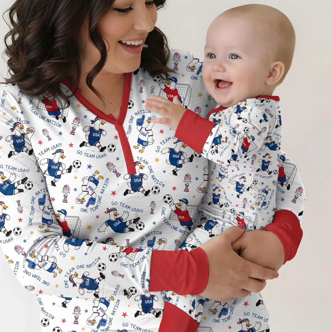 USA Soccer Goose Family Matching Bamboo Women Pajama Set
