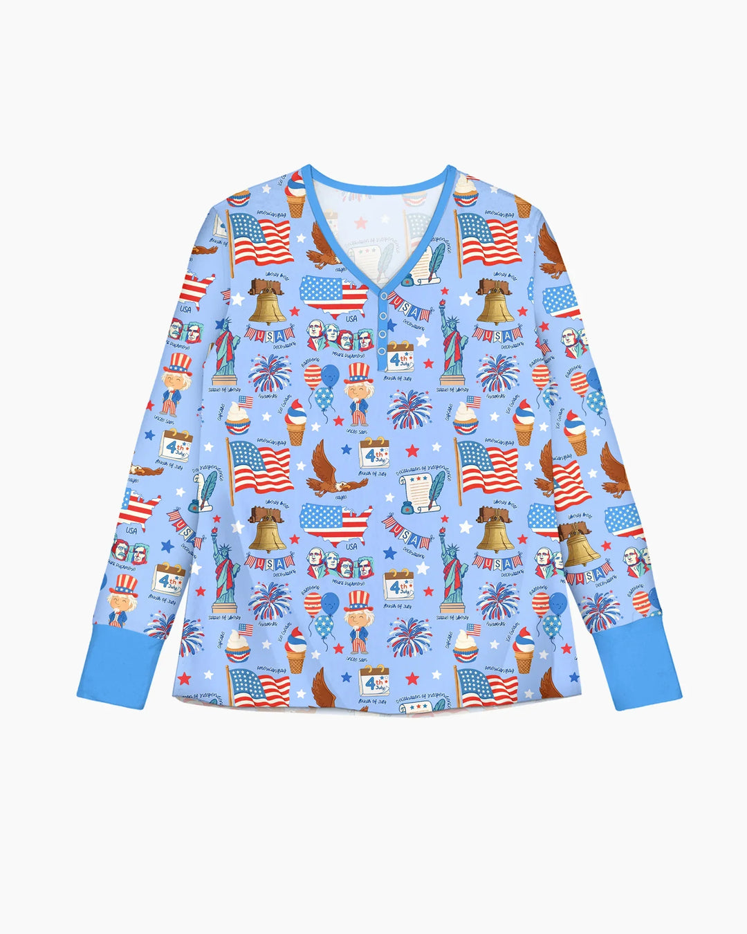 Handgezeichnetes patriotisches kultiges Bambus-Damen-Pyjama-Set