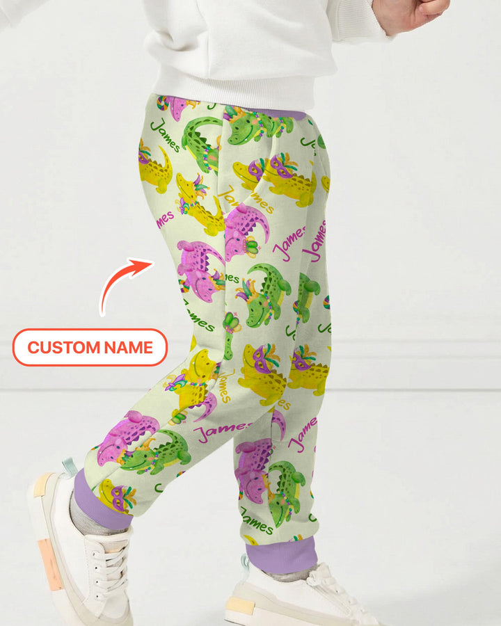 Custom Name Mardi Gras Alligator Jogger