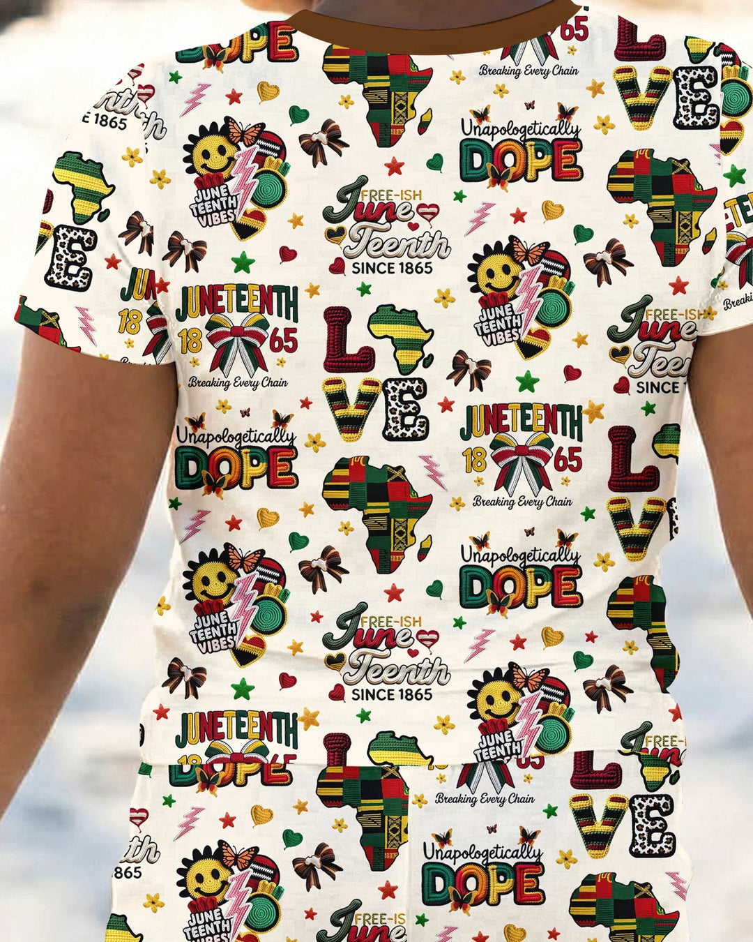 Juneteenth Breaking Every Chain Bamboo Two Piece Short Sleeve Pajama Set