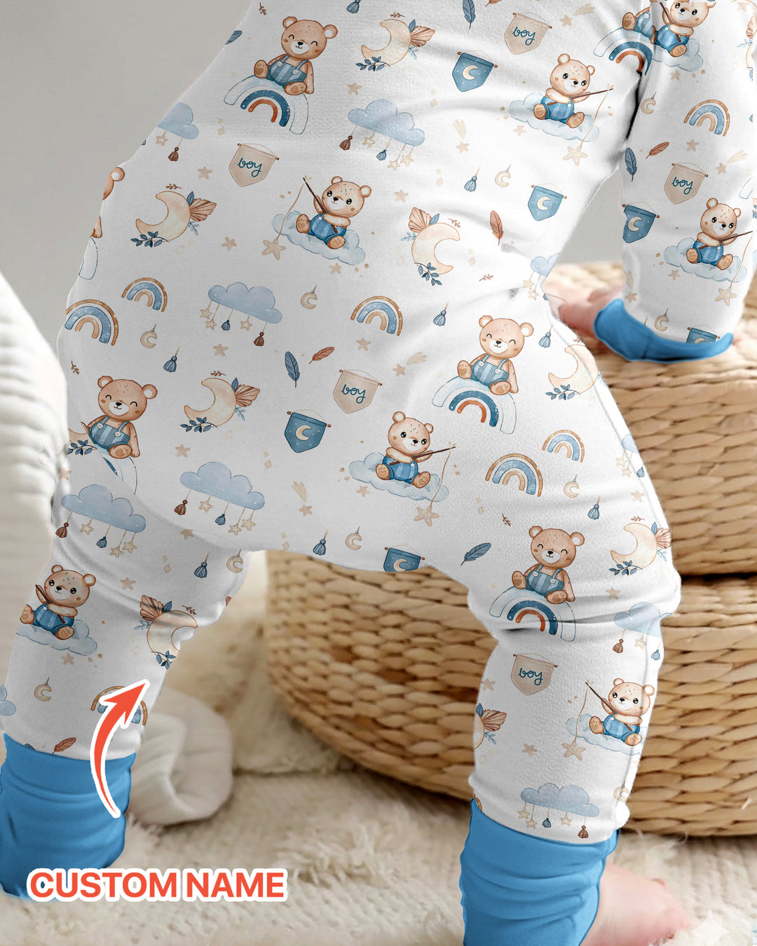 Custom Name Daddy' Boy Mommy' World Bamboo Convertible Zippy